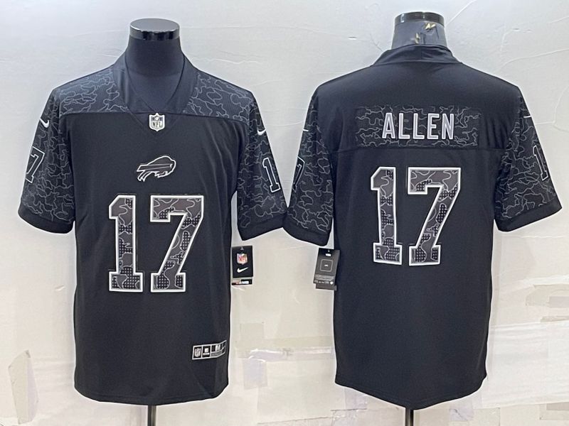 Men Buffalo Bills 17 Allen Black Reflector 2022 Nike Limited NFL Jersey